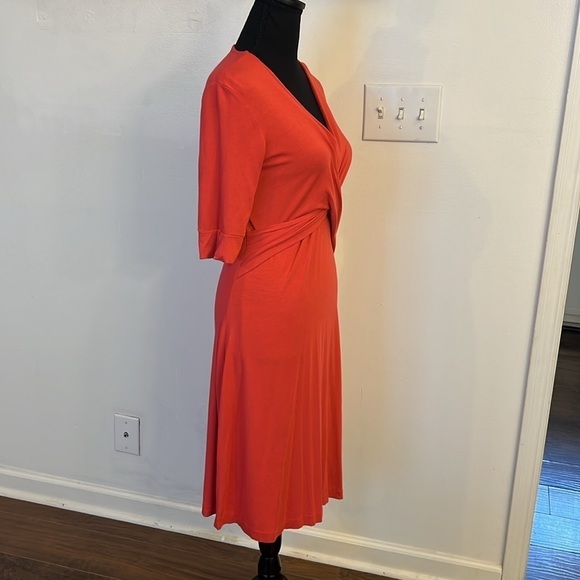 Banana Republic Red Form-Fitting Spandex Midi Dress, Sz. S. - Picture 4 of 9